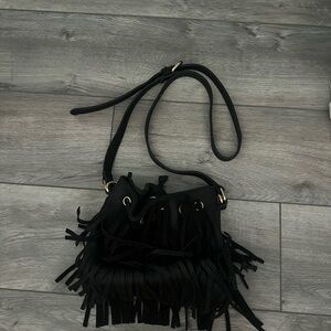 Black Fringe Shoulder Bag
